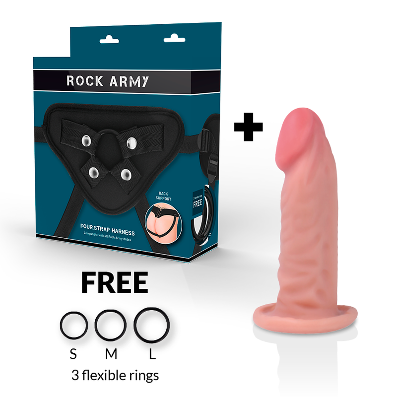 ROCKARMY - HARNAIS + GODE RÉALISTE TIGRE DOUBLE DENSITÉ 14 CM -O- 4.46 CM ROCK ARMY