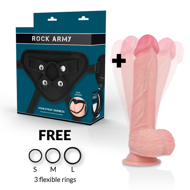 ROCKARMY - HARNAIS + HAWK ROTATEUR ET VIBRATEUR 22 CM -O- 4.6 CM ROCK ARMY