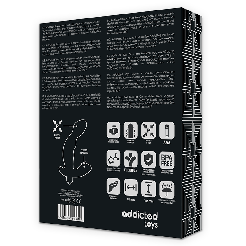 ADDICTED TOYS - STIMULATEUR ANAL PROSTATE RÉALISTE SILICONE P-SPOT VIBE ADDICTED TOYS